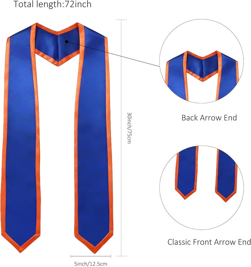 FtyFty Unisex Adult Graduation Honor Stole Classic End With Trim 72" Long - Image 3
